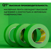 Малярная Лента Водостойкая Q1® High Performance 24мм*50м 110°С (зеленая)